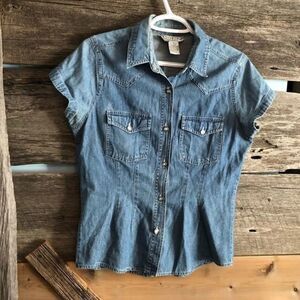 VINTAGE Bonjour denim blouse size Med